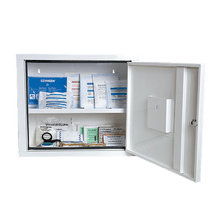 JUNIORSAFE First Aid Cabinet, White, with Standard Contents per DIN 13157