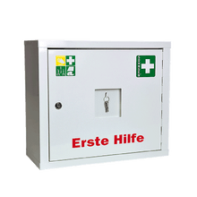 JUNIORSAFE First Aid Cabinet, White, with Standard Contents per DIN 13157