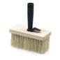 The Nölle Profi Brush ceiling brush from Bürsten- & Pinseltechnik e.K. features a 17x7 cm large, rectangular, flat wooden base, heat-resistant natural fiber bristles, and an angled black plastic handle.
