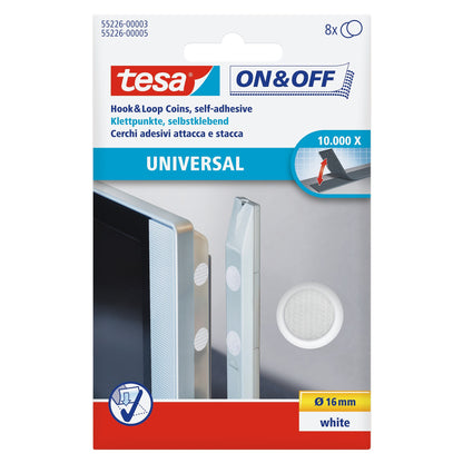 tesa On & Off Klettpunkte zum Aufkleben weiß