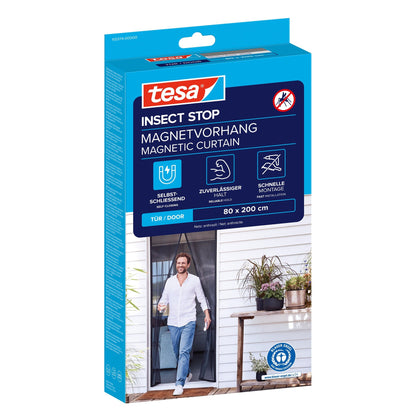 tesa INSECT STOP Magnetvorhang für Türen anthrazit, 80 x 200 cm
