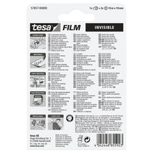 tesafilm Mini Dispenser + 2 Rolls of Invisible, Matte White, for rolls up to 19 m