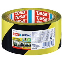 tesa Signal Universal Marking Tape, 66 m x 50 mm, black and yellow