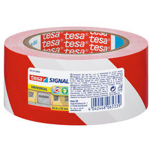 tesa Signal Universal Marking Tape, 66 m x 50 mm, red and white