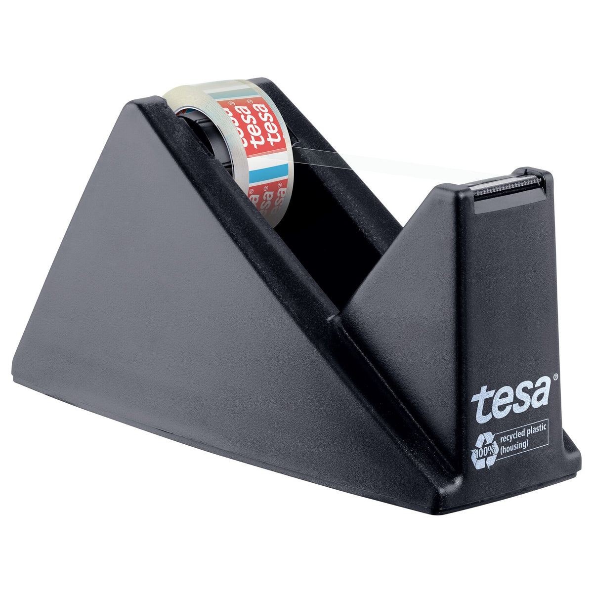 tesa DESK DISPENSER ECONOMY RECYCLED Tischabroller mit tesafilm CLEAR RECYCLED, transparent