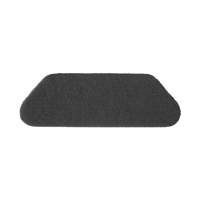The TASKI Americo S-Pad 45 x 15 cm Black from Diversey Germany is a rectangular, black, highly aggressive floor cleaning pad for intensive cleaning of various floor coverings. The package contains 1 piece. Pictured on a white background.