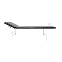 Folding Wall-Mounted Examination Table with Adjustable Headrest, Horizontal, Black