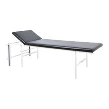 Folding Wall-Mounted Examination Table with Adjustable Headrest, Vertical, Black
