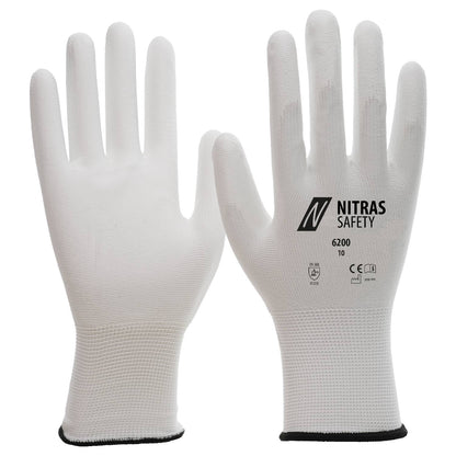 NITRAS nylon gloves, white