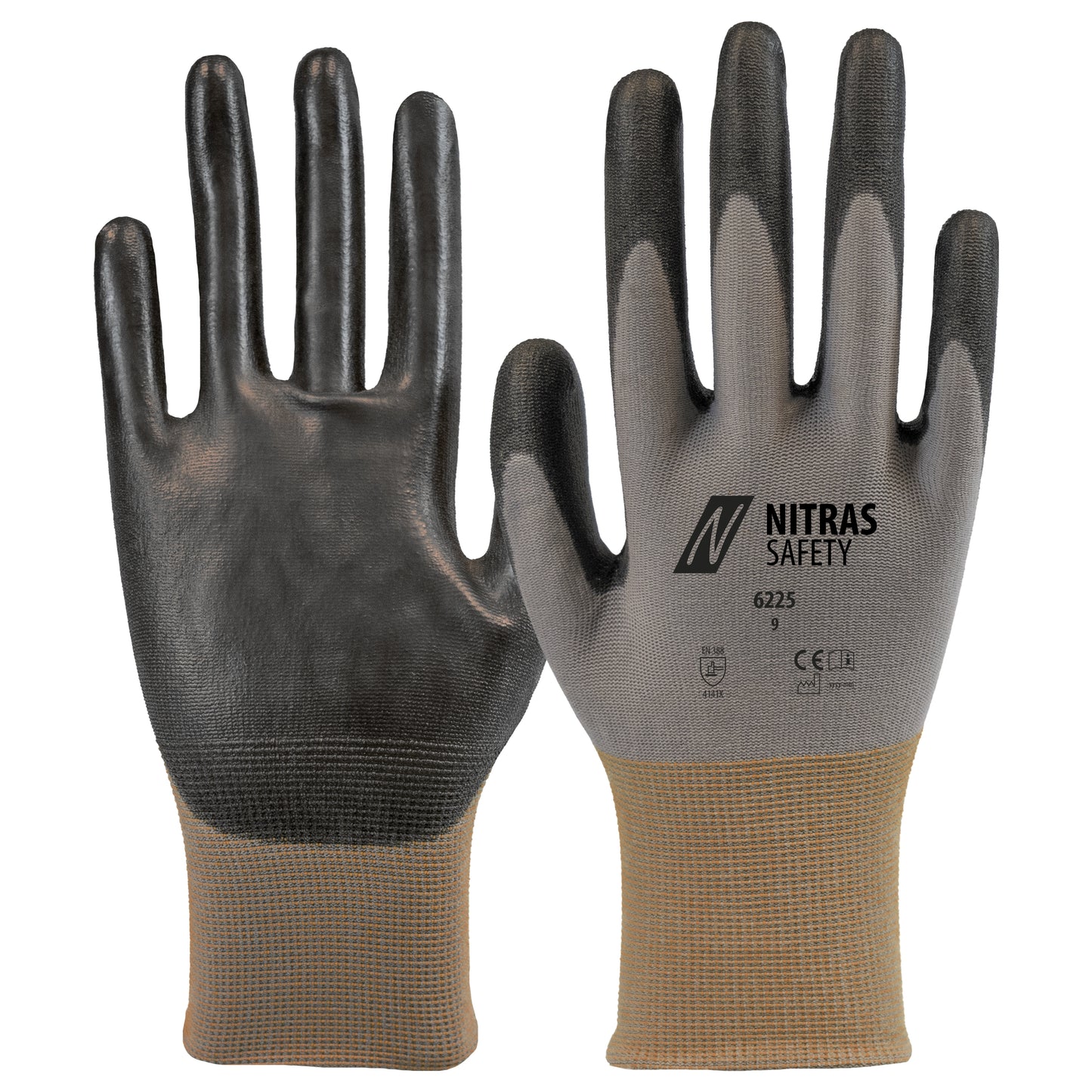 NITRAS assembly gloves, gray / black