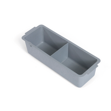 Numatic storage tray narrow 120 mm deep with compartments, gray | Pack (1 piece)