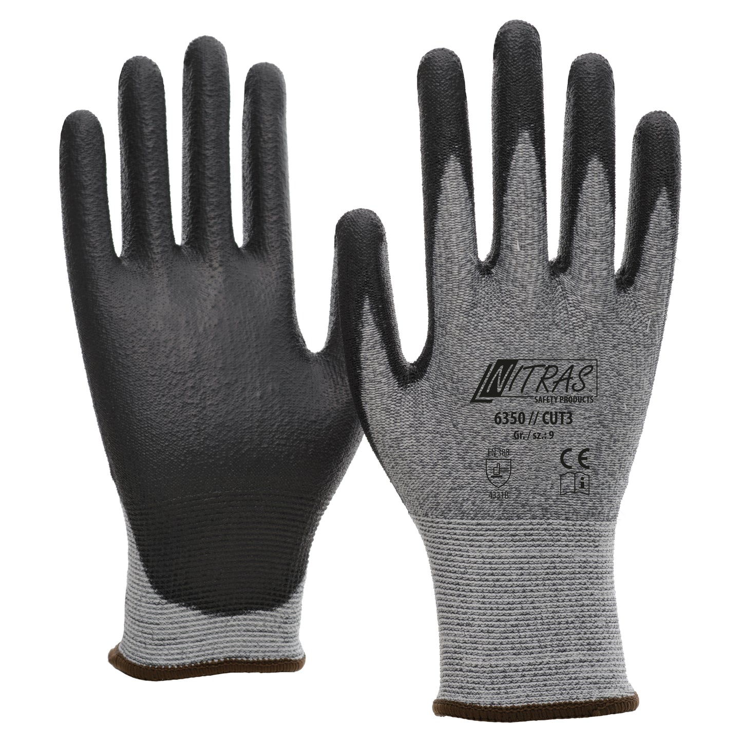 NITRAS CUT B, cut protection gloves, gray / black
