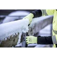 NITRAS TAEKI WINTER CUT, cut protection gloves, neon yellow / black