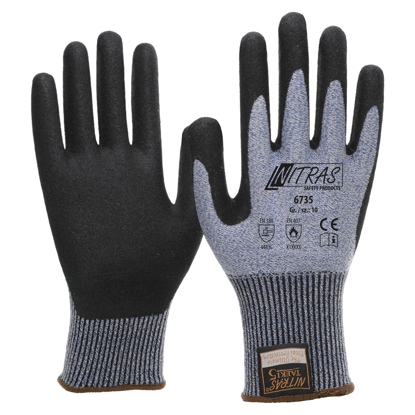 NITRAS TAEKI cut protection gloves, blue / black