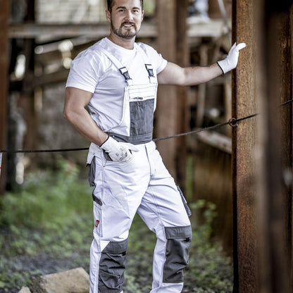 NITRAS MOTION TEX PLUS, dungarees, white / gray