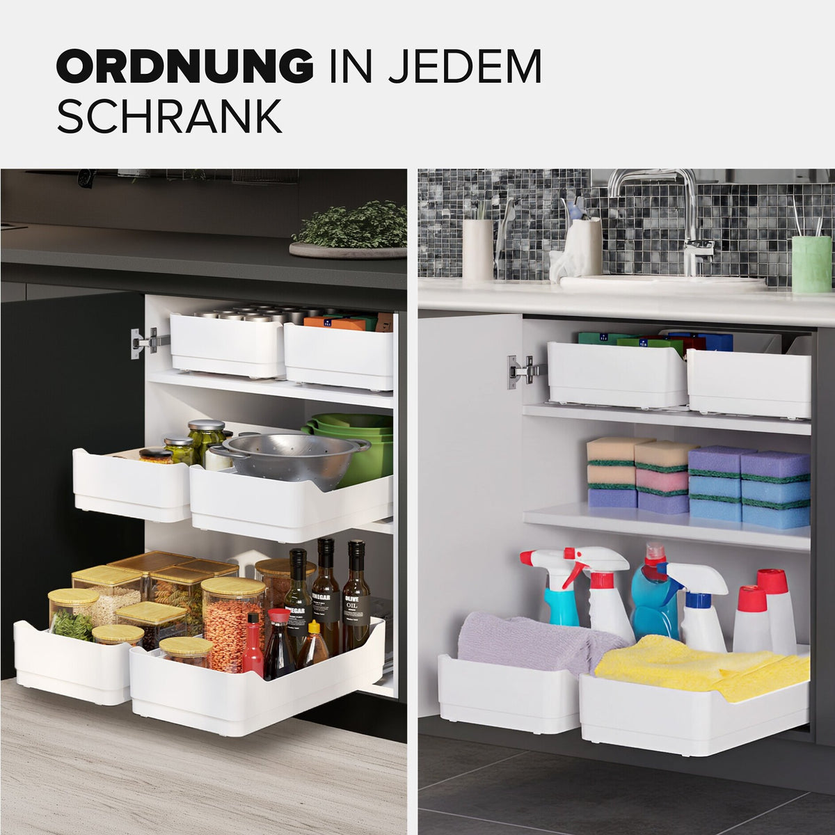 tesa teleskopierbarer Bodenauszug für die Küche, weiß – Produktmerkmale