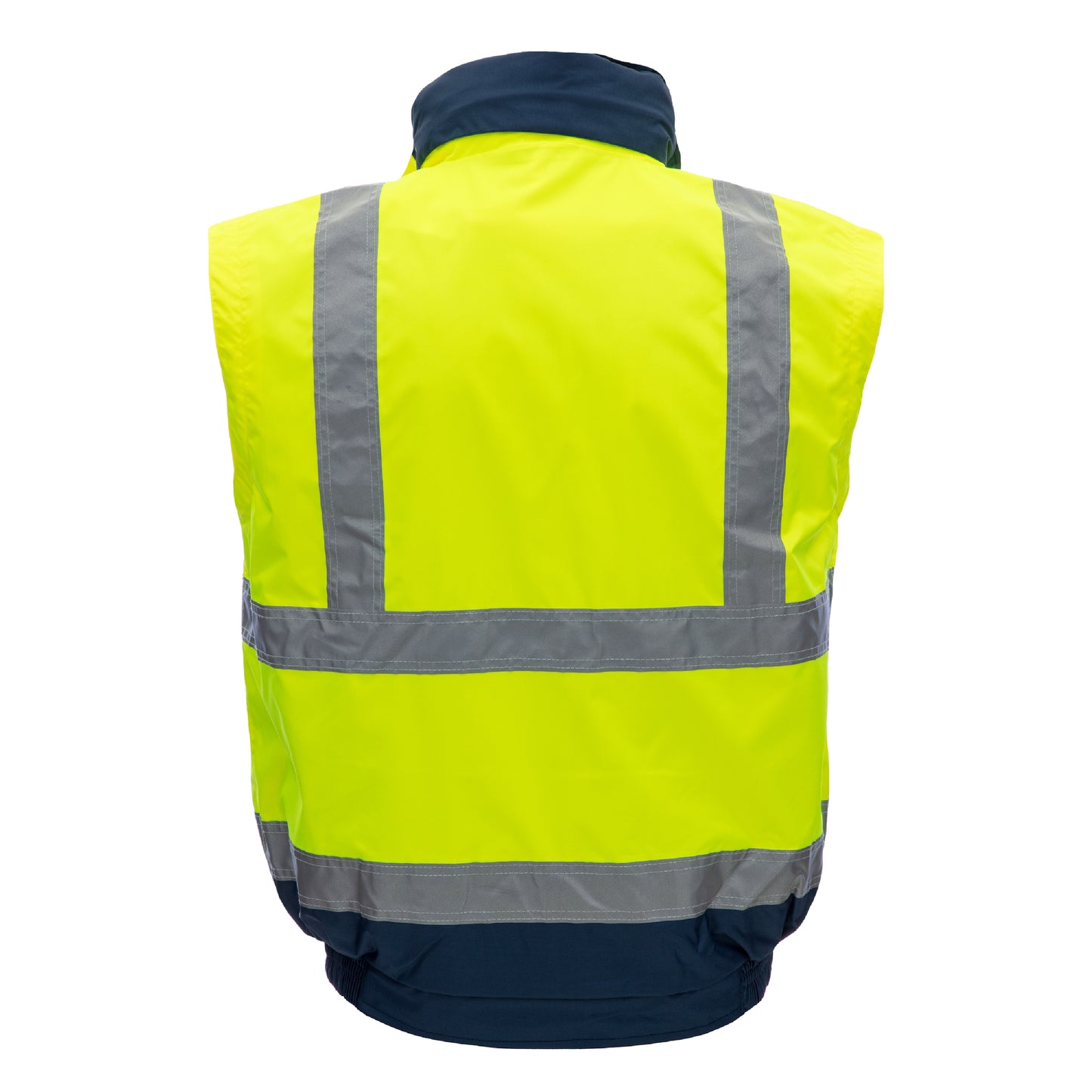 NITRAS MOTION TEX VIZ PLUS, high-visibility pilot jacket, neon yellow / navy blue