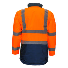 NITRAS MOTION TEX VIZ, high-visibility parka, neon orange / navy blue