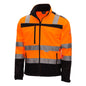 NITRAS MOTION TEX VIZ, high-visibility softshell jacket, neon orange / black