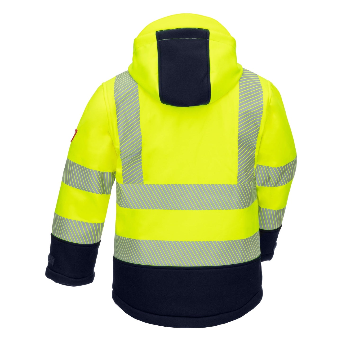 NITRAS MOTION TEX VIZ PLUS KIDS, high-visibility winter jacket, neon yellow / navy blue