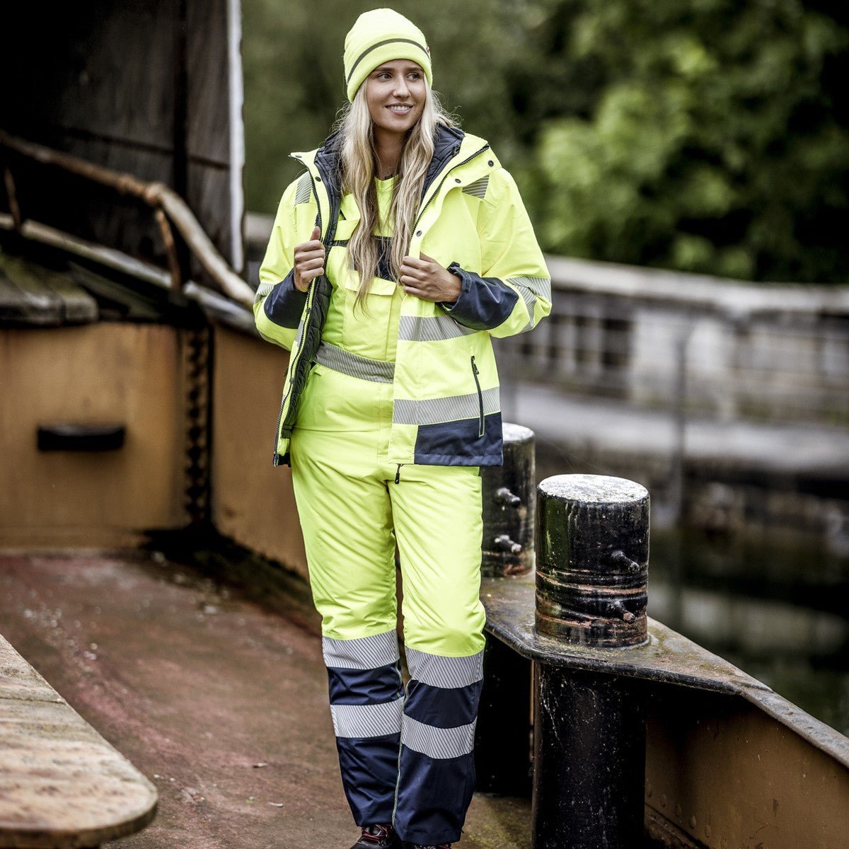 NITRAS MOTION TEX VIZ, high-visibility winter trousers