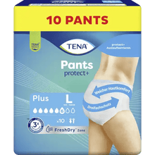 TENA Pants Protect Plus, saugstarke Inkontinenzhose in blauer Verpackung mit 10 Stück
