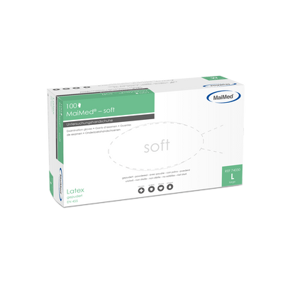 MaiMed-soft latex examination gloves, non-sterile, powdered, 100 pieces/box
