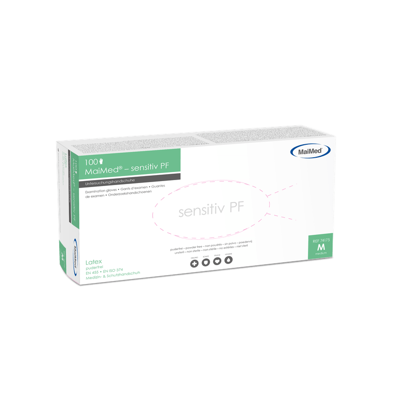 MaiMed-sensitive latex examination gloves, non-sterile, powder-free, 100 pieces/box