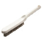 The Diversey Germany grill brush with stainless steel bristles (1 piece) has a white handle with a hanging loop and sturdy bristles - ideal for efficient cleaning. Shown against a white background.