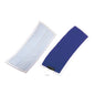 Two rectangular TASKI JM Pro Glass Mop 25 cm microfiber covers from Diversey Deutschland GmbH & Co. OHG are pictured side by side, one light blue and one dark blue, each with a white border; the dark blue one has a white pull tab at one end.