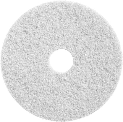 The Twister Pad, restoration pad for stone floors, white from Diversey Deutschland GmbH & Co. OHG is a white, round floor polishing pad with a central hole and fibrous texture, perfect for restoring stone floors.