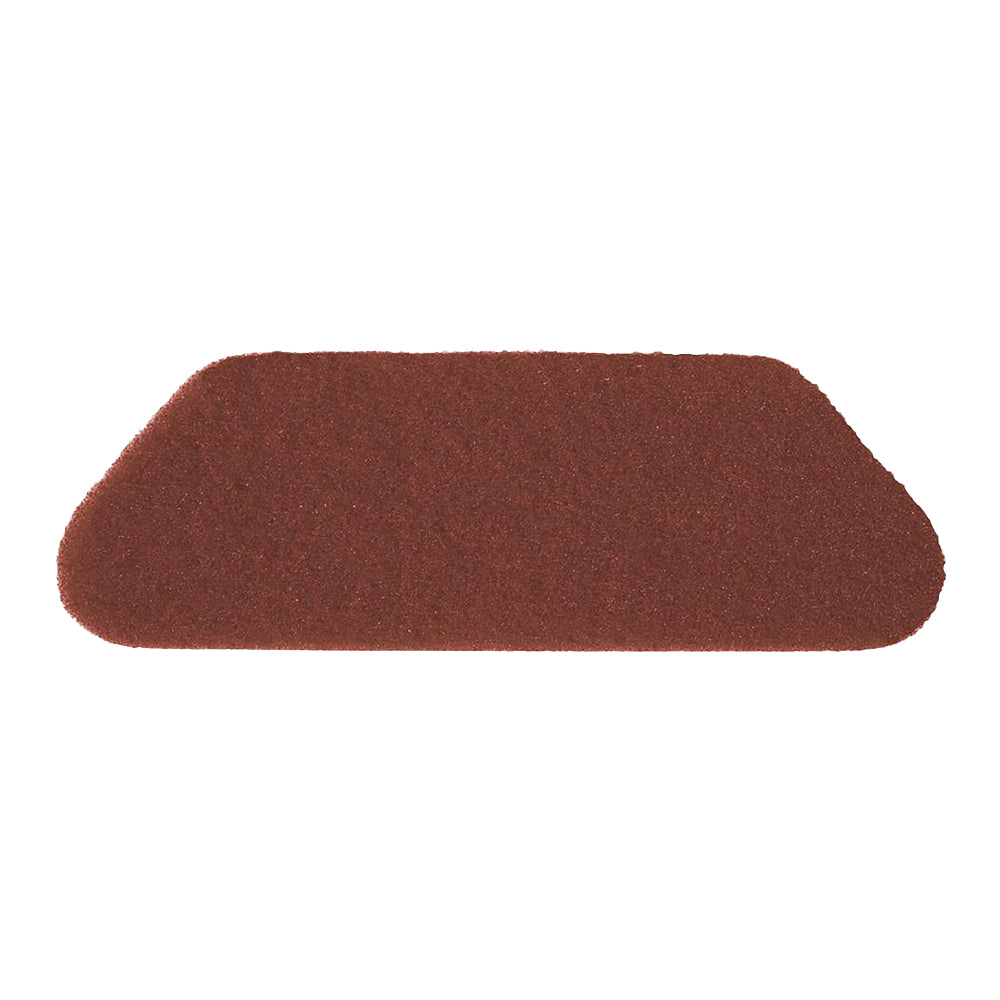A rectangular, reddish-brown TASKI Americo S-Pad 45 x 15 cm from Diversey Deutschland GmbH & Co. OHG, an aggressive cleaning pad (1 piece), is depicted with rounded edges on a white background.