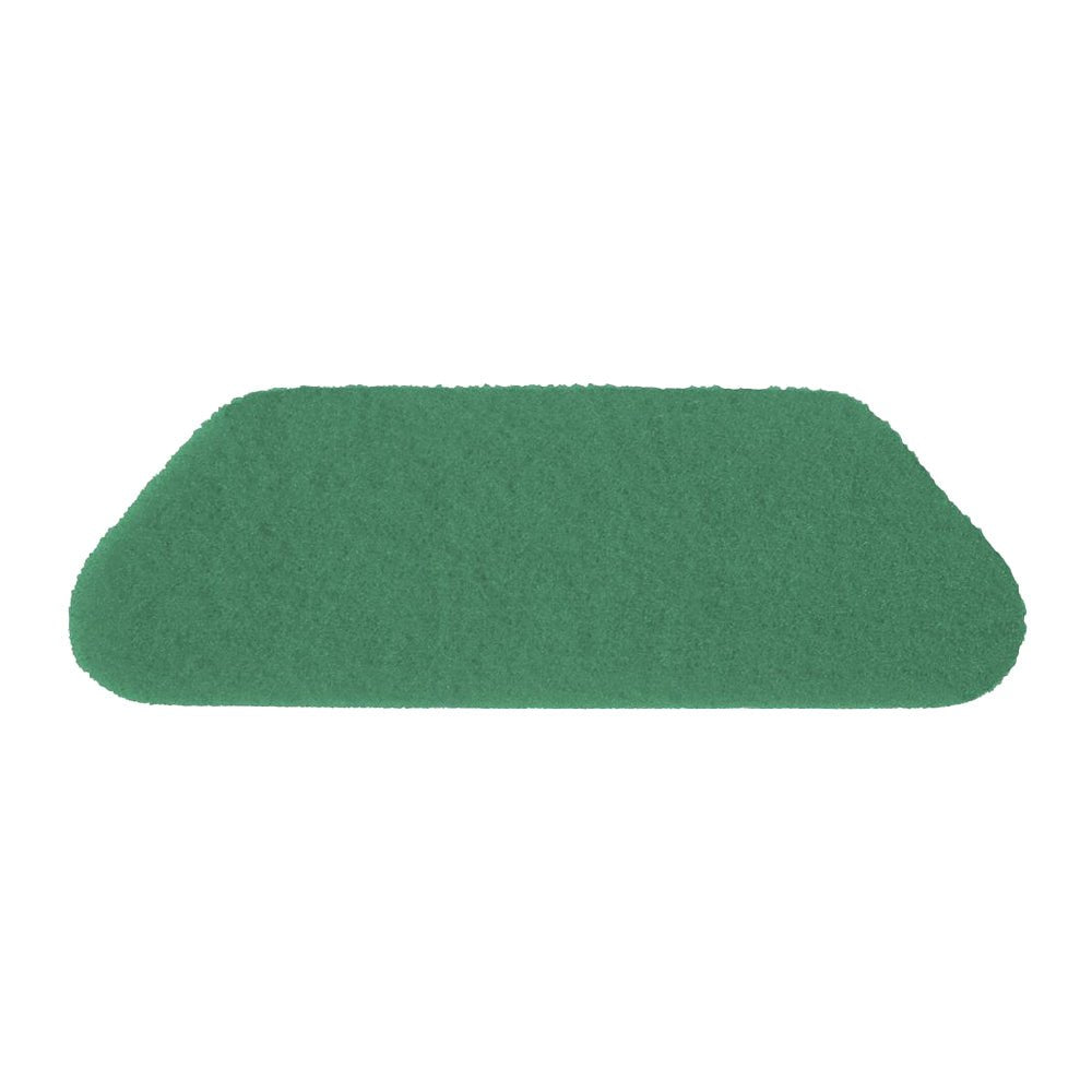 A green, rectangular TASKI Americo S-Pad 45 x 15 cm by Diversey Deutschland GmbH & Co. OHG for wet or dry cleaning is pictured against a white background.