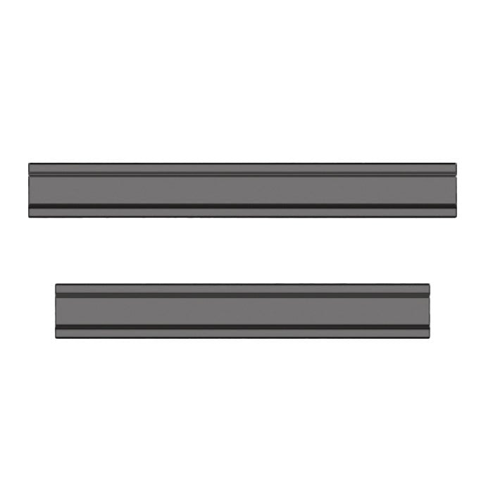 Two horizontal Jonmaster Velcro strips 25 cm (set of 2 replacement Velcro strips for 7520279) from Diversey Deutschland GmbH & Co. OHG are depicted on a white background, with the upper strip being longer than the lower one.