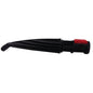 The steam nozzle for the TASKI SO4 from Diversey Deutschland GmbH & Co. OHG is a black plastic sensor with a ribbed body, curved tip, and red connector - ideal after cleaning or for use with attachable nylon and bronze brushes. Packaging: 1 piece.