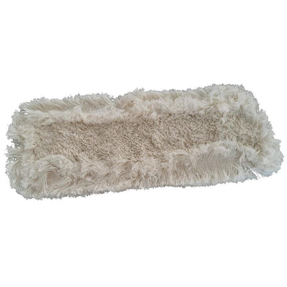 The TASKI Multi Mop Cut Fringe from Diversey Deutschland GmbH & Co. OHG is a rectangular, cream-colored microfiber mop head with shaggy fringes at the edges and a textured center, depicted on a white background.