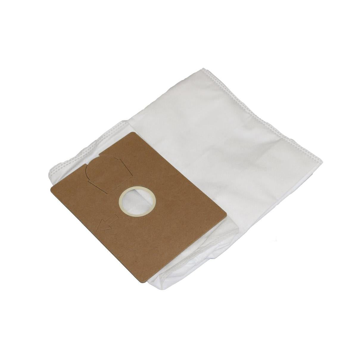 The TASKI AERO BP fleece vacuum bag from Diversey Deutschland GmbH & Co. OHG is depicted in white with a brown cardboard collar and a round opening on a white background. 10 packs per box, compatible with TASKI Aero BP.