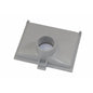 A rectangular, gray blower plate made of plastic with a central, raised, round opening and corner tabs, designed for converting the TASKI Aero BP into a blower. Brand: Diversey Deutschland GmbH & Co. OHG. Package: 1 piece.