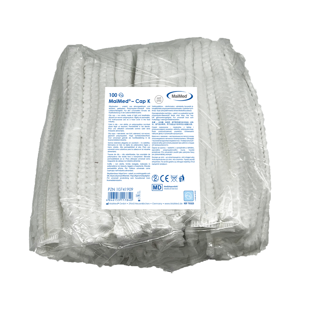 MaiMed-Cap K, clip cap made of PP, 100 pieces/bag