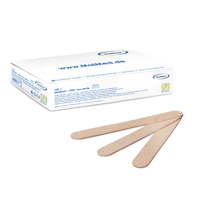 MaiMed - HMS non-sterile wooden mouth depressor, 15cm long, 100 pieces/box | Box (100 pieces)