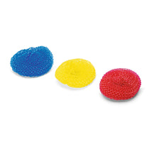 Das Nölle Profi Brush Topfreiniger 3er-Pack enthält drei runde Kunststoff-Mesh-Schrubber (6 g) in Blau, Gelb und Rot - ideal zur Haushaltsreinigung. Marke: Nölle Profi Brush Bürsten- & Pinseltechnik e.K.