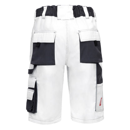 NITRAS MOTION TEX PLUS, work trousers, short, white / grey