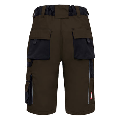NITRAS MOTION TEX PLUS, work trousers, short, brown / black