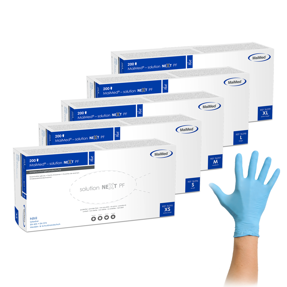 MaiMed-solution next blue nitrile gloves, non-sterile, latex-free, 200 pieces/box