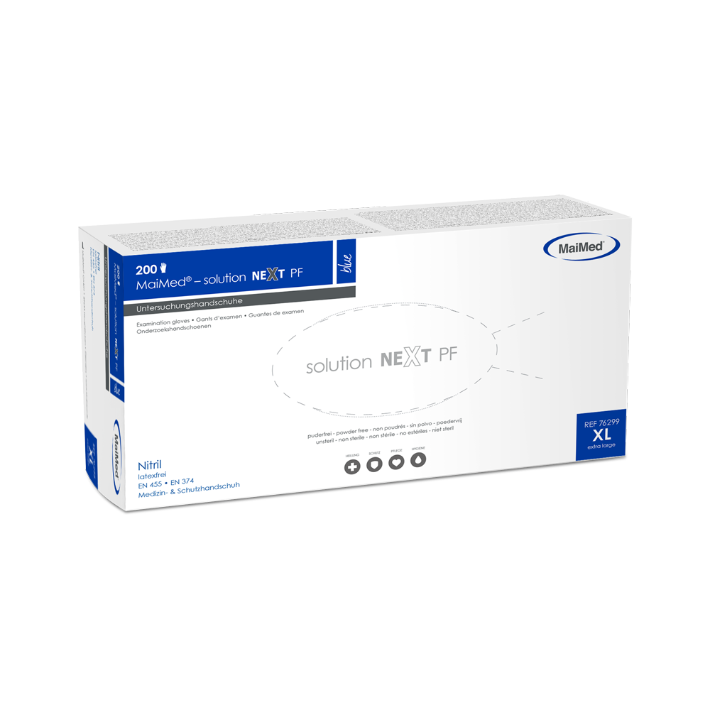 MaiMed-solution next blue nitrile gloves, non-sterile, latex-free, 200 pieces/box