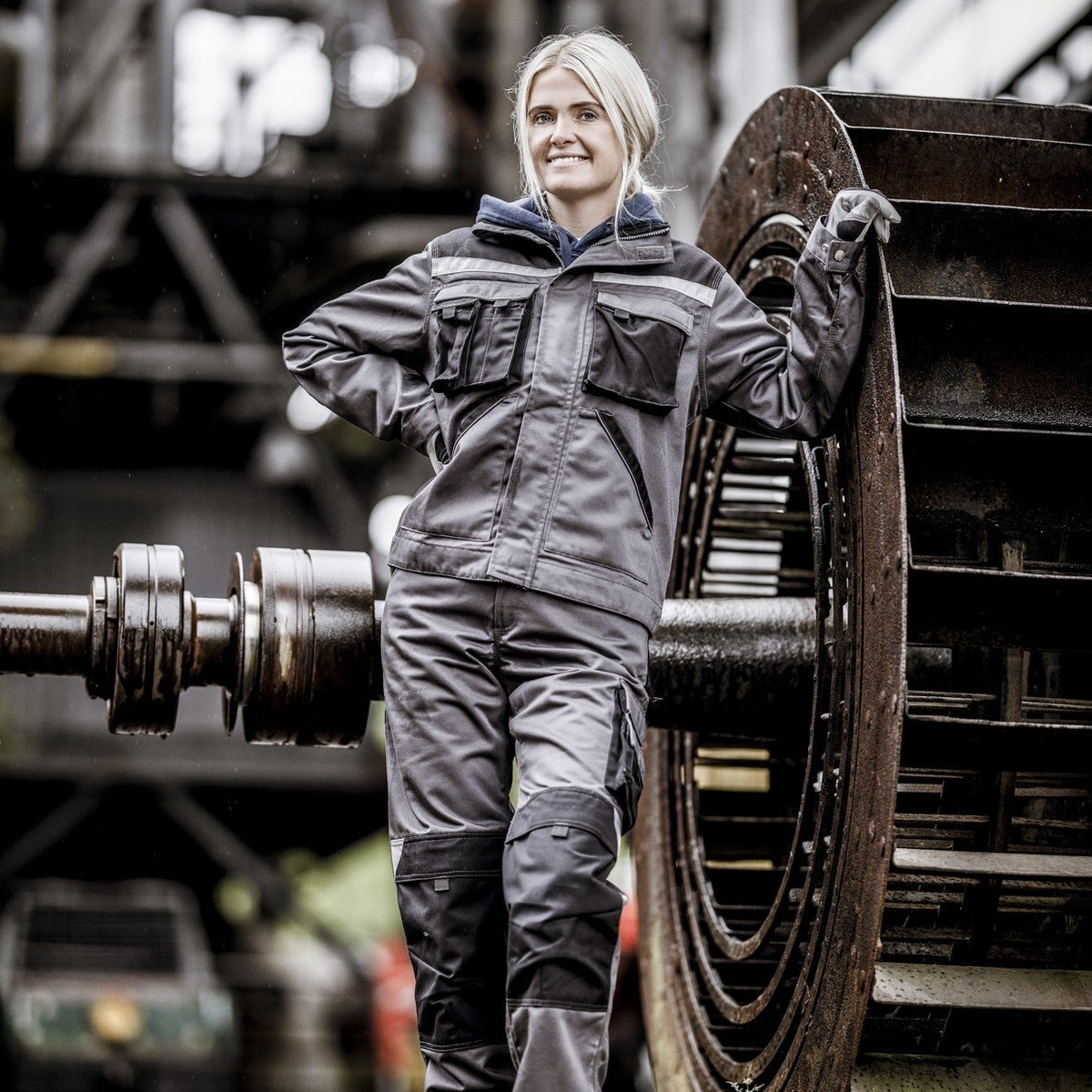 NITRAS MOTION TEX PLUS, dungarees, gray / black