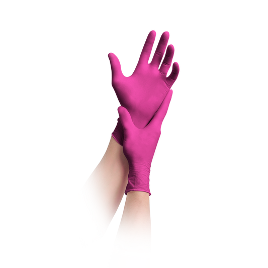 MaiMed-solution100 latex-free gloves, magenta, non-sterile, powder-free
