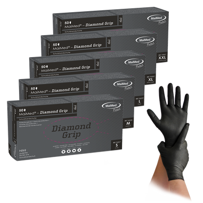 MaiMed-Diamond Grip black, non-sterile, pf latex-free nitrile glove