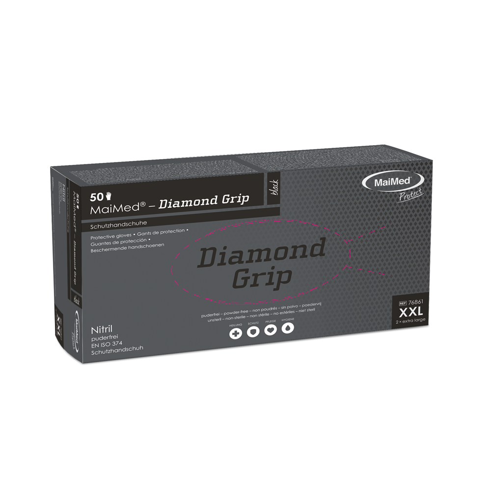 MaiMed-Diamond Grip black, non-sterile, pf latex-free nitrile glove