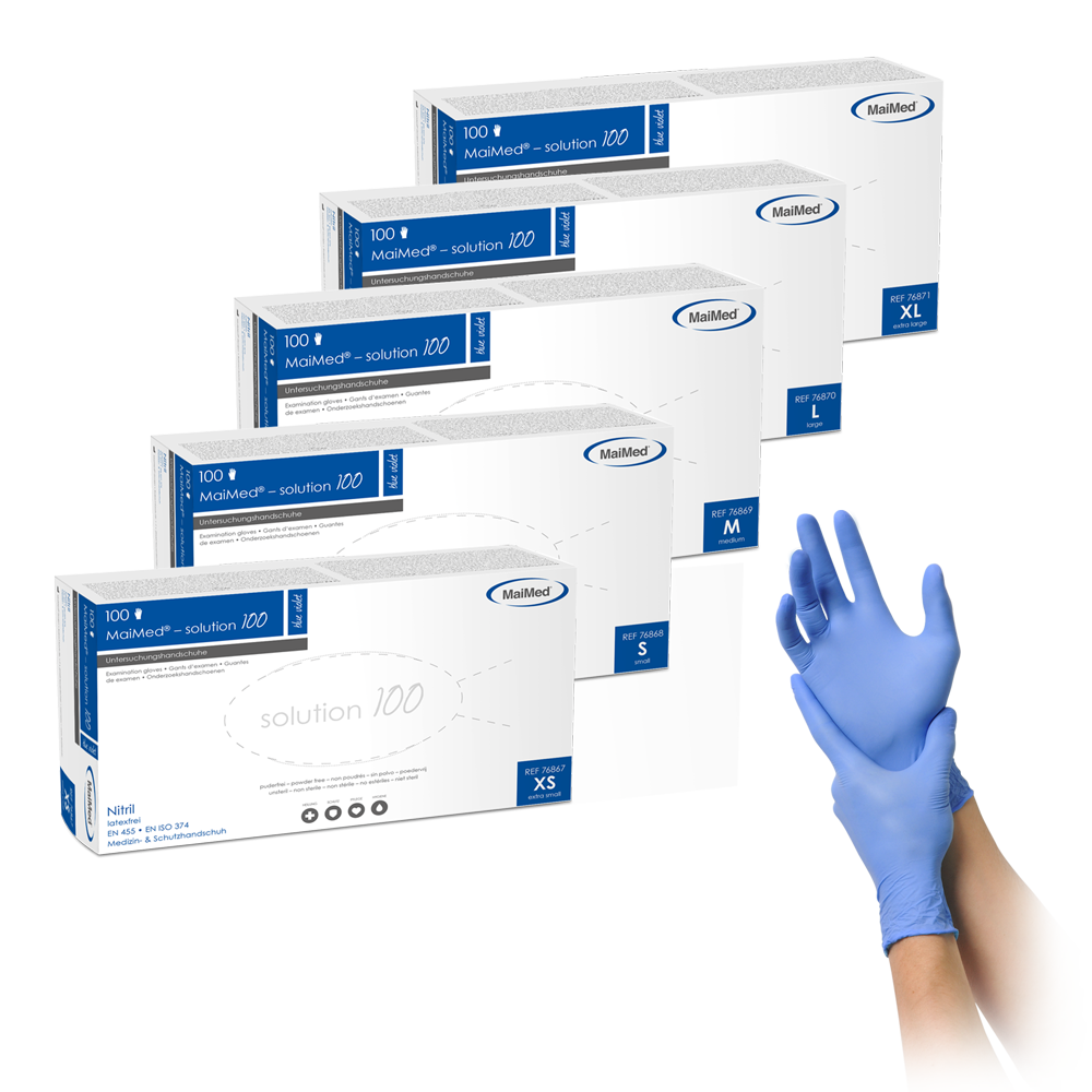 MaiMed-solution 100 latex-free gloves, blue violet, non-sterile powder-free, 100 pieces/box